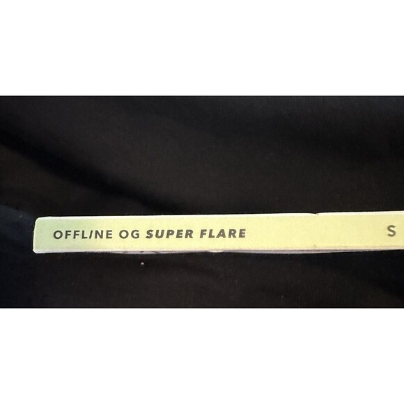 OFFLINE Aerie OG Super Flare Foldover High Waisted Black Leggings SMALL NWT - Picture 6 of 13